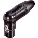 Neutrik NC3FRX-B 3p XLR female kabeldeel haaks zwart, verguld