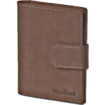 Woodland Leren Billfold Portemonnee Staand Model Met Sluitclip Donker - Bruin