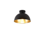 QAZQA Industriële plafondlamp met goud 28 cm - Magnax - Zwart