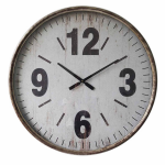 Metal Round Clock 4 Digit Dia 67x6,2cm Glass Cover - Grijs