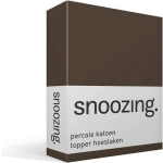 Snoozing Percale Katoen Topper Hoeslaken - 100% Percale Katoen - 1-persoons (90x220 Cm) - - Bruin
