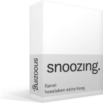 Snoozing - Flanel - Hoeslaken - Extra Hoog - 180x200 - - Wit