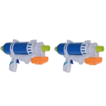 2x Waterpistool/waterpistolen 34 Cm/wit - Waterpistolen - Blauw