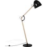Beliani Hetton Staande Lamp Eikenhout 35 X 35 Cm - Zwart