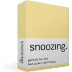 Snoozing - Hoeslaken - Percale Katoen - Extra Hoog - 100x220 - - Geel