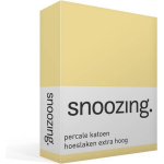 Snoozing - Hoeslaken - Percale Katoen - Extra Hoog - 90x220 - - Geel