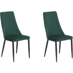 Beliani Clayton Eetkamerstoel Set Van 2 Fluweel 58 X 47 Cm - Groen