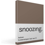 Snoozing Katoen Kussenslopen (Set Van 2) - 100% Katoen - 60x70 Cm - Standaardmaat - - Bruin