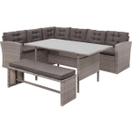 Beliani Viterbo Loungeset Wicker 234x177x74 - Grijs