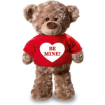 Knuffelbeer Be Mine Met Shirtje En Hartje 24 Cm - Valentijn/ Romantisch Cadeau - Rood