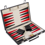 Longfield Games Backgammonkoffer Deluxe 36 Cm - Zwart