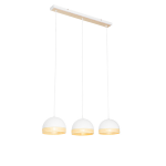 QAZQA Oosterse hanglamp wit met rotan 3-lichts - Magna Rotan