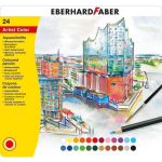 Eberhard Faber Aquarelpotlood Metalen Etui A 24 Stuks Met Penseel