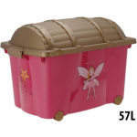 Schatkist Opbergbox - Prinsessen Model - Verrijdbaar - 57 Liter - 60x40x42cm - Roze