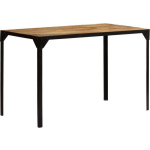 Vidaxl Eettafel 120 Cm Massief Ruw Mangohout En Staal - Marrón