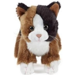 Living Nature Knuffel Poes, Bruin, Wit - Zwart