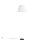 QAZQA Moderne vloerlamp zwart met witte plisse kap 45 cm - Simplo