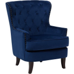 Beliani Viborg Ii Fauteuil Fluweel 57 X 75 Cm - Blauw