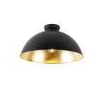QAZQA Plafondlamp met goud 42 cm verstelbaar - Magnax - Zwart