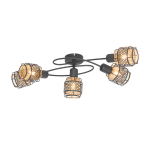 QAZQA Design plafondlamp met goud 5-lichts - Noud - Zwart