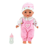 Toi-Toys Liggende Babypop Met Flesje 30cm - Roze