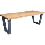 Wood4you Eettafel New York Roasted Wood - Antraciet180/90 Cm - Bruin