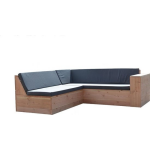 Wood4you Loungeset Steigerhout ''San Francisco Incl Kussens 180x180 Cm - Bruin