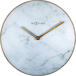 Nextime - Marble - Klok - Glas - Ø40 Cm -/goud - Wit