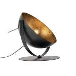 QAZQA Industriële tafellamp met goud verstelbaar - Magna - Zwart