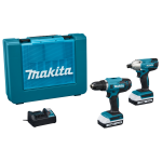 Makita DK18A35X2 | Combiset | DF488D Accuboor + TD127D Slagschroeverdraaier | 18V | 2,0 AH Li-ion | G-Serie