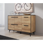 Meubella - Dressoir Frey - Licht Eiken 135 Cm - Bruin