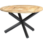 Vidaxl Eettafel Rond 120x76 Cm Massief Mangohout - Marrón