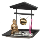 Boeddha Zen Tuin Met Waxinelichthouders Voor Binnen 24 Cm - Beeldjes - Goud