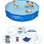 Bestway Steel Pro Rond 366x76 Cm - 8-delig - Zwembad Inclusief Accessoires - Blauw