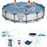 Bestway Steel Pro Max Rond 427x84 Cm - Deluxe Zwembad Deal - Grijs