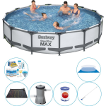 Bestway Steel Pro Max Rond 427x84 Cm - 7-delig - Zwembad Set - Grijs