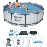 Bestway Steel Pro Max Rond 366x100 Cm - Zwembad Combi Deal - Grijs