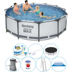 Bestway Steel Pro Max Rond 366x100 Cm - Zwembad Pakket - Grijs