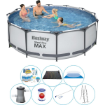 Bestway Steel Pro Max Rond 366x100 Cm - 8-delig - Zwembad Met Accessoires - Grijs