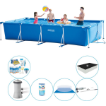 Intex Deluxe Zwembad Pakket - Frame Pool Rechthoekig 450x220x84 Cm - Blauw