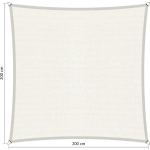 Shadow Comfort Compleet Pakket: Vierkant 2x2m Arctic White Met Rvs Bevestigingsset En Buitendoekreiniger