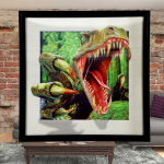 Decopatent ® 3d Dinosaurus Schilderij - Wanddecoratie - Dino -