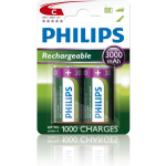 Philips Rechargeable Nimh C/hr14 3000mah Blister 2