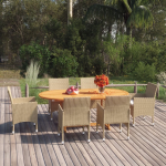 Vidaxl 7-delige Tuinset Poly Rattan - Beige