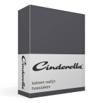 Cinderella Katoen-satijn Hoeslaken - 100% Katoen-satijn - 1-persoons (100x220 Cm) - Anthracite - Grijs