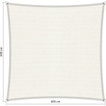 Shadow Comfort Compleet Pakket: Vierkant 6x6m Arctic White Met Rvs Bevestigingsset En Buitendoekreiniger