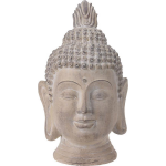 Boeddha Hoofd Beeld/, 30x30x55 Cm, Gemaakt Van Gegoten Steen - Gris