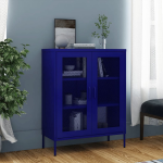 Vidaxl Opbergkast 80x35x101,5 Cm Staal Marine - Azul