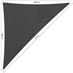 Shadow Comfort Compleet Pakket: 90 Graden Driehoek 4x4x5,7m Carbon Black Met Rvs Bevestigingsset En Buitendoekreiniger