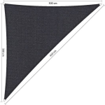 Shadow Comfort Compleet Pakket: 90 Graden Driehoek 3x3x4,2m Carbon Black Met Rvs Bevestigingsset En Buitendoekreiniger - Grijs
